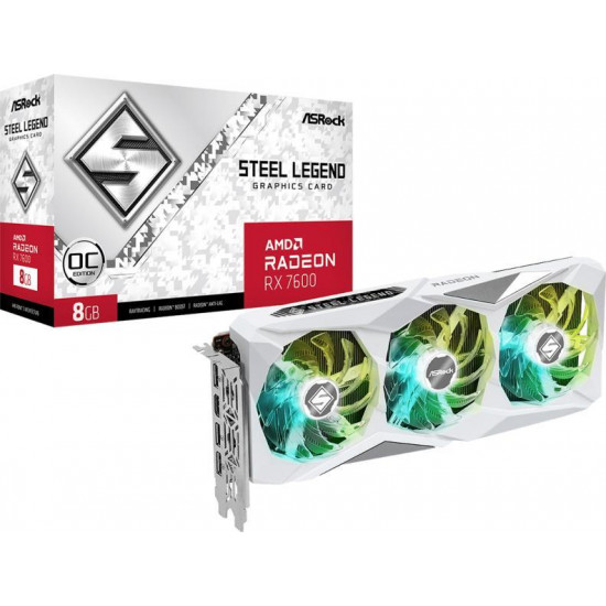 ASROCK RX 7600 STEEL LEGEND 8GB PCI-Ex16x AMD DDR6 OC Videokártya