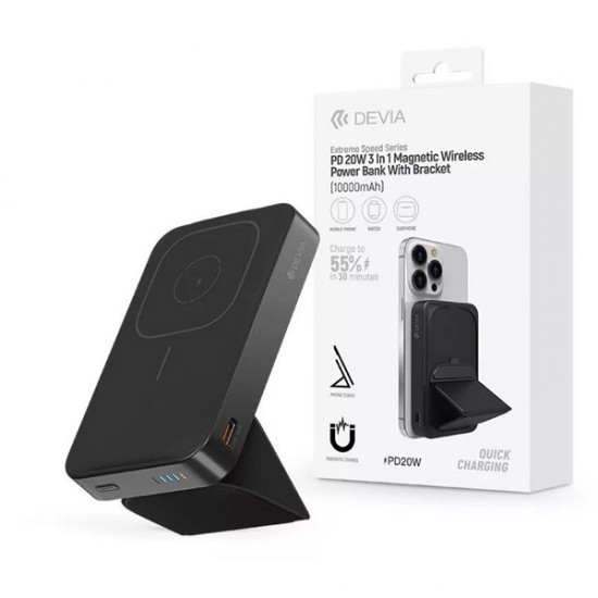 Devia Extreme Speed Series 3in1 Magnetic vezeték nélküli PD 20W 10.000 mAh fekete powerbank (ST395772) Devia Extreme Speed Series 3in1 Magnetic vezeték nélküli PD 20W 10.000 mAh fekete powerbank (ST395772)