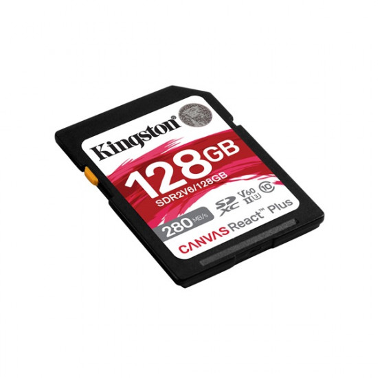 KINGSTON 128GB Canvas React Plus UHS-II 280R/100W U3 V60 Memóriakártya SDXC KINGSTON 128GB Canvas React Plus UHS-II 280R/100W U3 V60 Memóriakártya SDXC