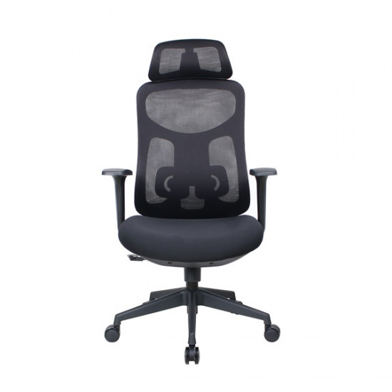 IRISOffice Mirage fekete ergonómikus, szövet-hálós irodai forgószék fej és háttámasszal IRISOffice Mirage fekete ergonómikus, szövet-hálós irodai forgószék fej és háttámasszal
