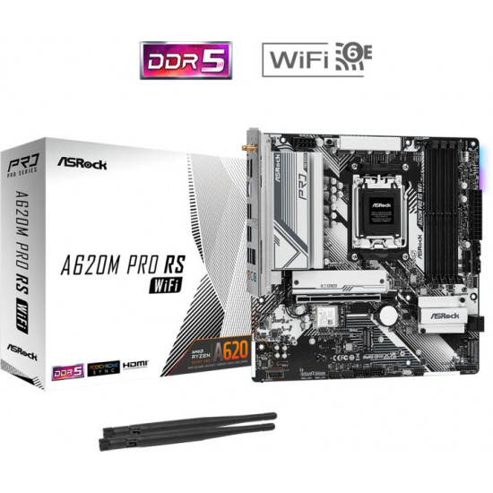 ASROCK A620M PRO RS WIFI AM5 AMD A620, mATX Alaplap