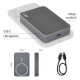 Emos WI 1046, 10 000 mAh, 20 W+Wireless, szürke powerbank