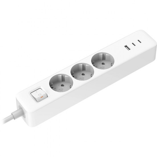 Xiaomi 20W Power Strip (2C1A) EU 1,4m kapcsolós fehér elosztó Xiaomi 20W Power Strip (2C1A) EU 1,4m kapcsolós fehér elosztó