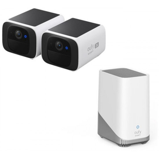 ANKER EUFY Kamera, SoloCam S220 + HomeBase 3, 2K, Beépített Napelem, AI arcfelismerés, WiFi-s, kültéri - E8134328