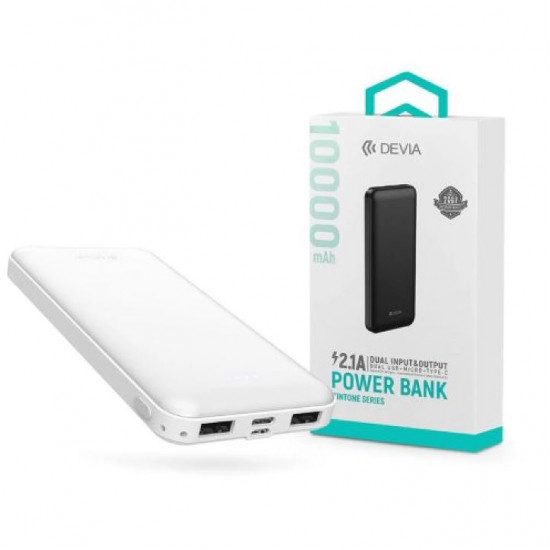 Devia Kintone Series V3 2xUSB + Type-C + microUSB 10.000 mAh fehér power bank (ST354632)