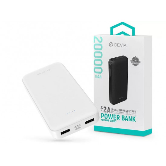 Devia Kintone Series V2 - 2xUSB + Type-C + microUSB 20.000 mAh fehér power bank (ST354656)