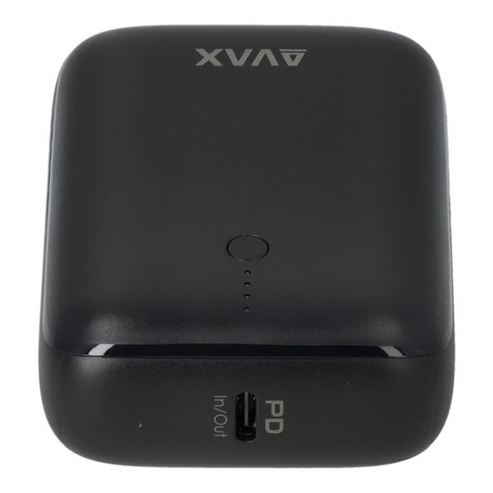 AVAX PB105B MINI 10000mAh Type C/PD 20W+QC 22.5W gyorstöltő fekete power bank AVAX PB105B MINI 10000mAh Type C/PD 20W+QC 22.5W gyorstöltő fekete power bank