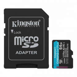 KINGSTON Canvas Go Plus 64GB MicroSDXC Gen4 200R A2 U3 V30 Memóriakártya + Adapter