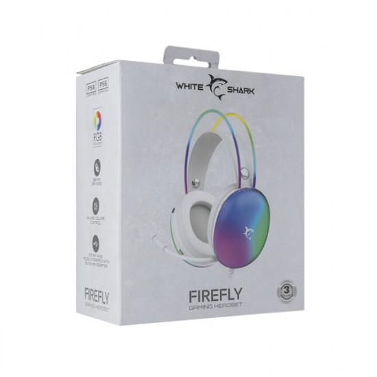 White Shark FIREFLY fehér gamer fejhallgató (WS GH-2342W) White Shark FIREFLY fehér gamer fejhallgató (WS GH-2342W)
