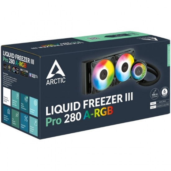 ARCTIC COOLING Liquid Freezer III Pro 280 A-RGB (vízhűtés), Univerzális, Fekete CPU hűtő