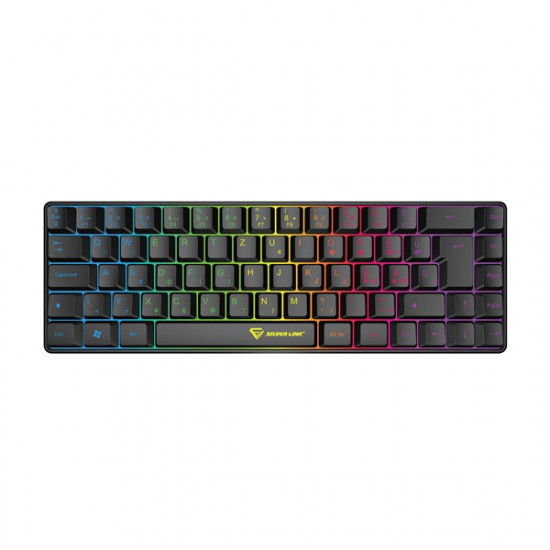 SILVERLINE gamer vezetékes billentyűzet, kompakt, RGB világítás, HU (KB68)