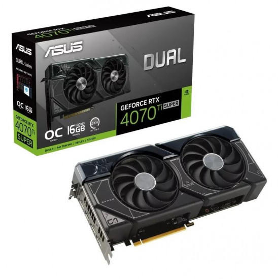 Asus RTX 4070 Ti Super 16GD6 Dual OC videokártya (DUAL-RTX4070TIS-O16G)