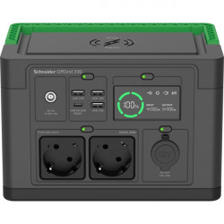 APC Schneider OFFGRID 330 hordozható akkumulátor állomás, 332Wh Lítium-ion, 2xSCHUKO, 3xUSB, 2x USB-C, Színuszos, LCD (PPS330-GR)