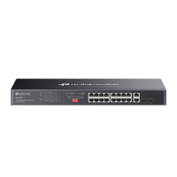 TP-LINK DS1018GMP Switch 16x1000Mbps (POE+) + 2xGigabit SFP Fémházas Rackes