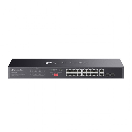 TP-LINK DS1018GMP Switch 16x1000Mbps (POE+) + 2xGigabit SFP Fémházas Rackes TP-LINK DS1018GMP Switch 16x1000Mbps (POE+) + 2xGigabit SFP Fémházas Rackes