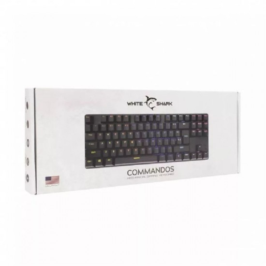 White Shark COMMANDOS GK-2106B/R-US fekete mechanikus gamer billentyűzet (WS GK-2106B/R-US)