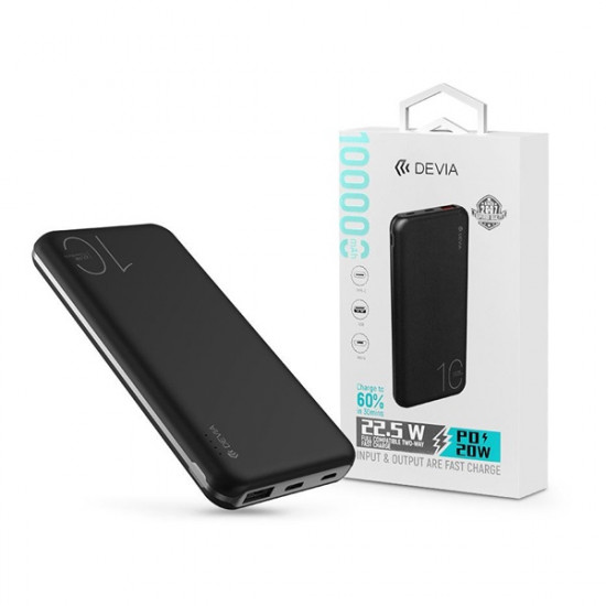 Devia Smart Series 22.5W - USB + Type-C + microUSB + PD 10.000 mAh fekete power bank (ST354441) Devia Smart Series 22.5W - USB + Type-C + microUSB + PD 10.000 mAh fekete power bank (ST354441)