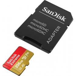 SANDISK 121587, MICROSD EXTREME KÁRTYA 256GB, 190/130 MB/s, A2 C10 V30 UHS-I U3