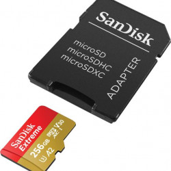 SANDISK 121587, MICROSD EXTREME KÁRTYA 256GB, 190/130 MB/s, A2 C10 V30 UHS-I U3