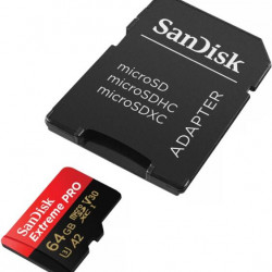 SANDISK 214503, MICROSDHC EXTREME PRO KÁRTYA 64GB, 200MB/s C10, V30, UHS-I, U3, A2