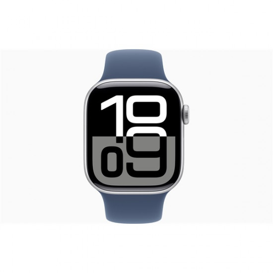 Apple Watch S10 GPS (42mm) ezüst alumínium tok, denim sportszíj M/L okosóra (MWWC3QH/A) Apple Watch S10 GPS (42mm) ezüst alumínium tok, denim sportszíj M/L okosóra (MWWC3QH/A)