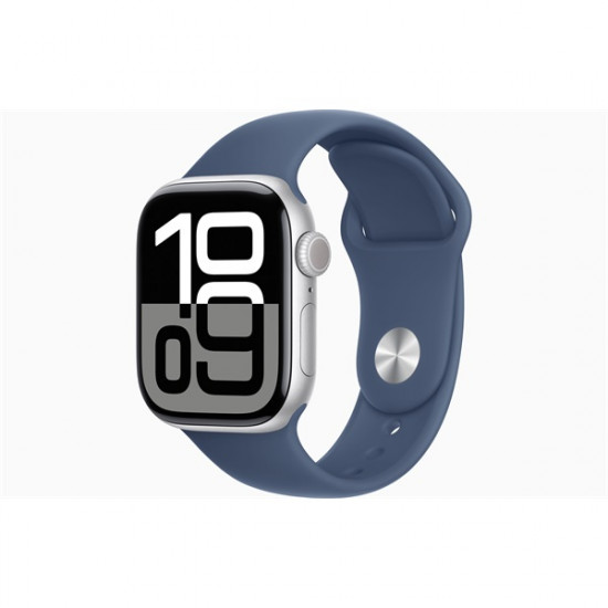 Apple Watch S10 GPS (42mm) ezüst alumínium tok, denim sportszíj M/L okosóra (MWWC3QH/A) Apple Watch S10 GPS (42mm) ezüst alumínium tok, denim sportszíj M/L okosóra (MWWC3QH/A)