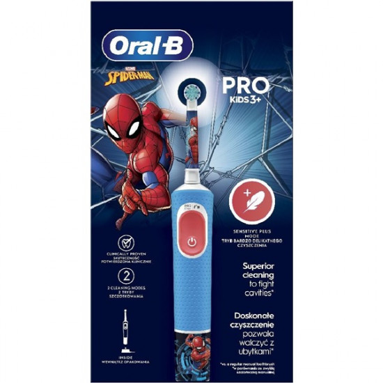 Oral-B D103 Vitality PRO Sipderman gyerek elektromos fogkefe Oral-B D103 Vitality PRO Sipderman gyerek elektromos fogkefe