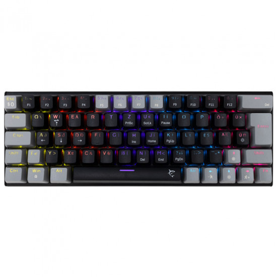 WHITE SHARK WAKIZASHI-2/B-G/R-HU, GK-002113V2/B-G/R-HU fekete/szürke magyar, mechanikus gamer billentyűzet, piros kapcs.(WS GK-002113V2-B-G/R-HU)