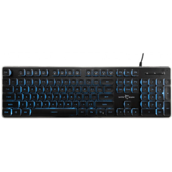 WHITE SHARK  TACHI-B/US WS GK-003141B-US gamer billentyűzet, 104 gomb fekete angol (WS GK-003141B-US)