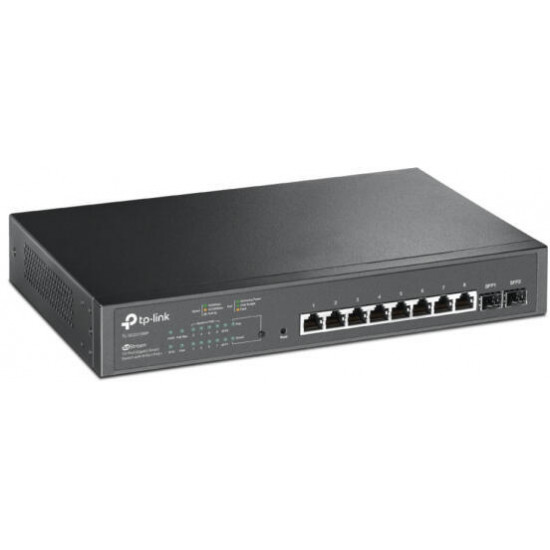 TP-LINK Switch 8x1000Mbps (8xPOE+) + 2xSFP, Menedzselhető, SG2210MP