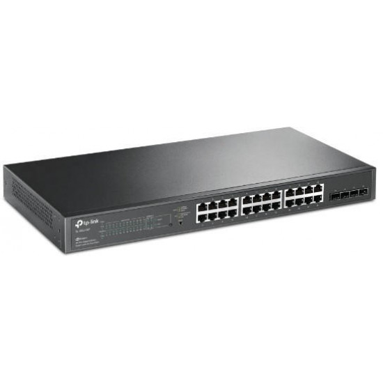 TP-LINK Switch 24x1000Mbps (24xPOE) + 4xGigabit SFP, Menedzselhető, SG2428P