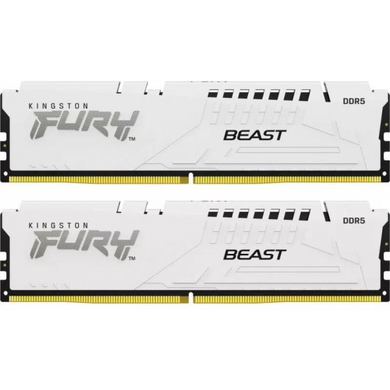 KINGSTON FURY Beast 64GB 5600MHz CL40 DIMM (Kit of 2) White XMP memória DDR5 KINGSTON FURY Beast 64GB 5600MHz CL40 DIMM (Kit of 2) White XMP memória DDR5