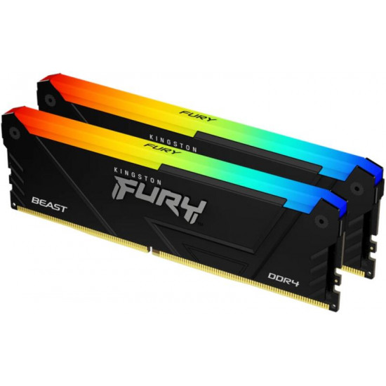 KINGSTON FURY Beast 16GB 3200MHz CL16 DIMM RGB Memória DDR4 KINGSTON FURY Beast 16GB 3200MHz CL16 DIMM RGB Memória DDR4