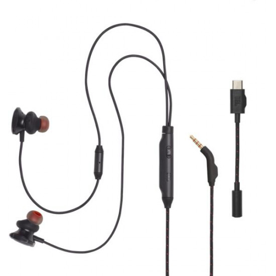 JBL Quantum 50 C vezetékes fekete gamer USB-C fülhallgató (JBLQTUM50CBLK)