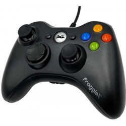 FROGGIEX XBOX 360/PC Kiegészítő Vezetékes kontroller, Fekete (FX-X360-PC-B)
