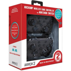 ARMOR3 NUCHAMP Nintendo Switch Kiegészítő Vezeték nélküli kontroller, Fekete & Fekete 2-PACK (M07467-BKBG)