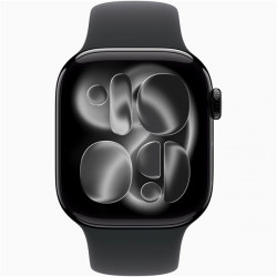 Apple Watch S11 GPS-es (42mm) kozmoszfekete alumínium tok, fekete M/L sportszíjas okosóra