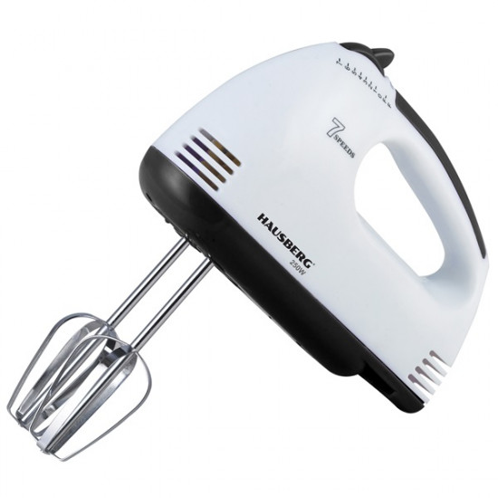 Hausberg HB-4112NG 250W-os fehér-fekete réz motorral, 7 sebességes kézimixer