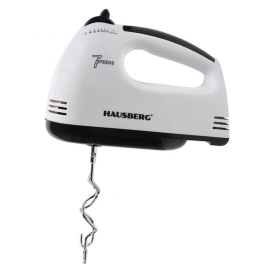 Hausberg HB-4112NG 250W-os fehér-fekete réz motorral, 7 sebességes kézimixer