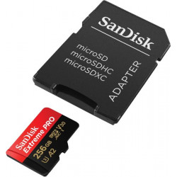 SANDISK 214505, MICROSD EXTREME PRO KÁRTYA 256GB, 200/140 MB/s, A2 C10 V30 UHS-I U3