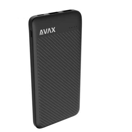 AVAX PB120 LIGHTY+ 20W 10.000mAh powerbank USB-C (PD 3.0) + 2×USB-A, fekete