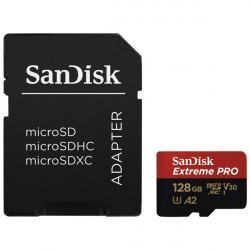 SANDISK EXTREME PRO 128GB 200MB/s C10, V30, UHS-I, U3, A2 MICROSDXC KÁRTYA