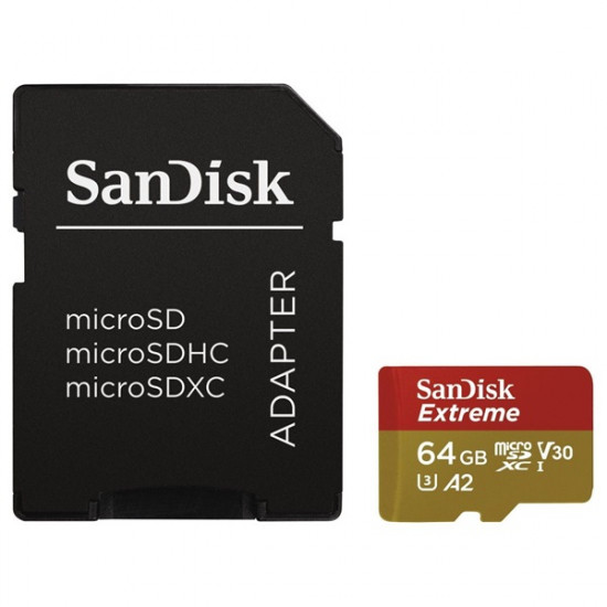 Sandisk Extreme 64GB SD micro (SDXC Class 10 UHS-I U3) memóriakártya