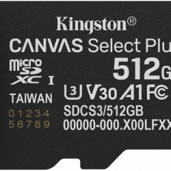 KINGSTON Canvas Select Plus Gen3 512GB 150R A1 Adaprer nélkül Memóriakártya MicroSDXC