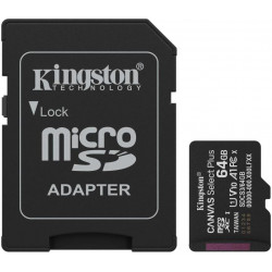 KINGSTON Canvas Select Plus Gen3 64GB 100R A1 + Adaprer Memóriakártya MicroSDXC
