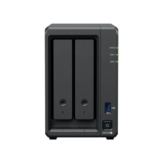 SYNOLOGY DS725+ AMD Ryzen R1600 2x2,6GHz, 4GB DDR4 ECC RAM, 1x1Gbps, 1x2,5Gbps 1xUSB3.2Gen1 - NAS 2 fiókos SYNOLOGY DS725+ AMD Ryzen R1600 2x2,6GHz, 4GB DDR4 ECC RAM, 1x1Gbps, 1x2,5Gbps 1xUSB3.2Gen1 - NAS 2 fiókos