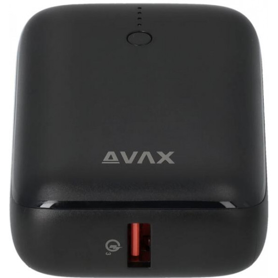AVAX Powerbank USB-C 20W 10000mAh, fekete AVAX Powerbank USB-C 20W 10000mAh, fekete