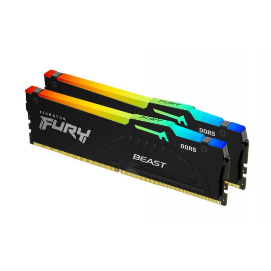 KINGSTON FURY Beast 64GB 6000MT/s CL30 DIMM (Kit of 2) RGB XMP Memória DDR5 KINGSTON FURY Beast 64GB 6000MT/s CL30 DIMM (Kit of 2) RGB XMP Memória DDR5