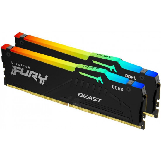 KINGSTON FURY Beast 64GB 6000MT/s CL30 DIMM (Kit of 2) RGB EXPO Memória DDR5 KINGSTON FURY Beast 64GB 6000MT/s CL30 DIMM (Kit of 2) RGB EXPO Memória DDR5