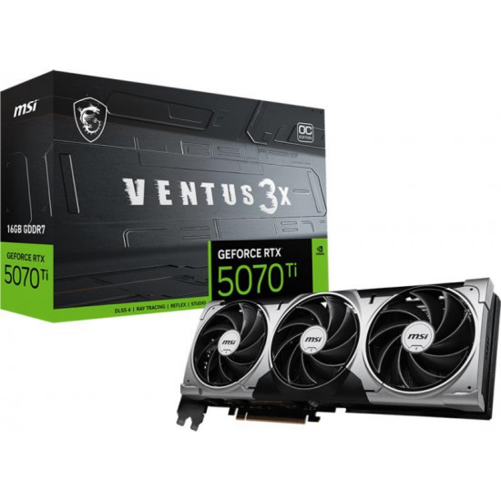 MSI RTX 5070 Ti VENTUS 3X 16GB DDR7 OC PCI-Ex16x nVIDIA Videokártya MSI RTX 5070 Ti VENTUS 3X 16GB DDR7 OC PCI-Ex16x nVIDIA Videokártya